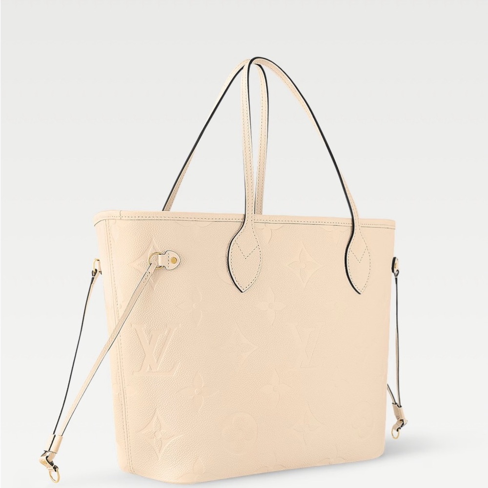 BRAND NEW Louis Vuitton Neverfull MM Monogram Empreinte Cream Leather Tote Bag - Picture 14 of 16
